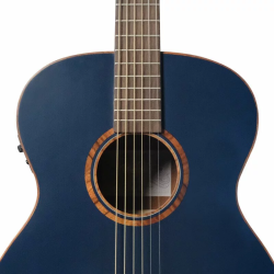 gros plan guitare folk bleu